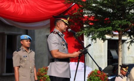 Pimpin Upacara Hari Juang Polri Tahun 2025, Kapolres Aceh Timur Bacakan Proklamasi Polisi