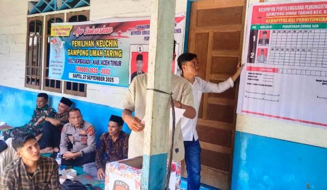 Kapospolsubsektor Lokop Pantau Langsung Pemilihan Geuchik Definitif Gampong Umah Taring