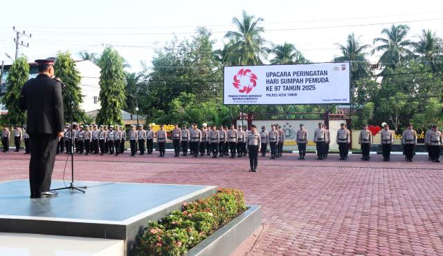 Kapolres Aceh Timur Pimpin Upacara Hari Sumpah Pemuda Ke-97 Tahun 2025