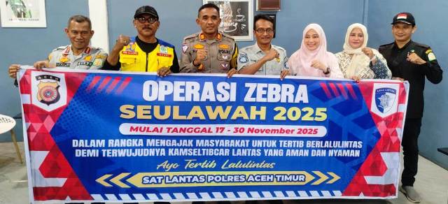 Sat Lantas Polres Aceh Timur Rapat Kordinasi Bersama FKKLL Dalam Rangka Operasi Zebra Seulawah 2025