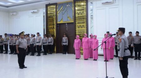 Wakapolres Aceh Timur Pimpin Upacara Kenaikan Pangkat Pengabdian
