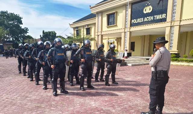 Dari Latihan ke Kesiapsiagaan, Satsamapta Polres Aceh Timur Asah Keterampilan Dalmas Antisipasi Gangguan Kamtibmas